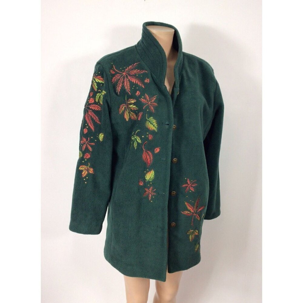 Bob Mackie Fleece Jacket Coat Womens Medium New